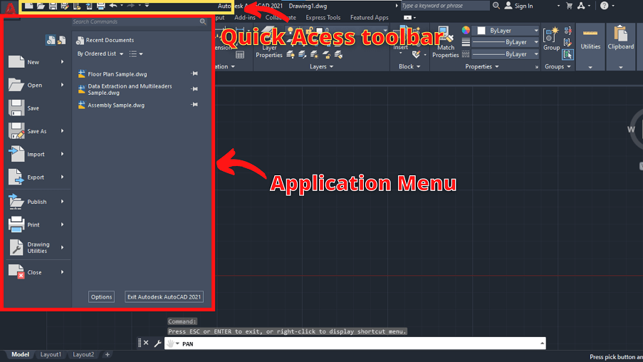 AutoCAD-Application-menu