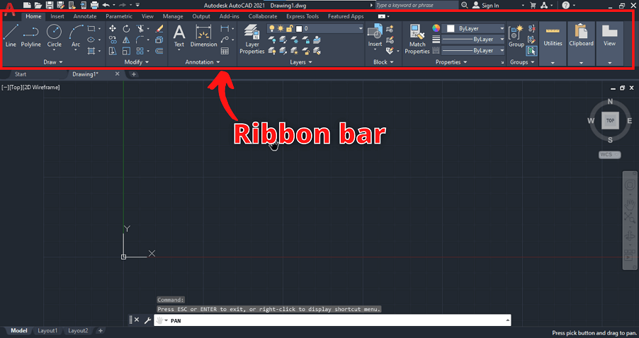 AutoCAD-Ribbon-bar